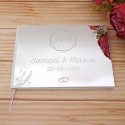 Scrapbook personnalisé de Style rustique romantique 25x18cm nom et Date de mariage Journal de