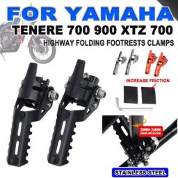 Repose-pieds avant pliants pour moto YAMAHA Tenere 700 pinces de 20-26mm accessoires de moto
