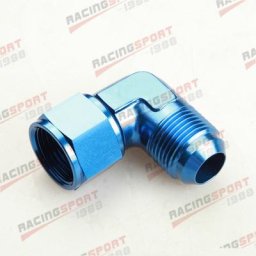 Raccords en aluminium femelle à mâle 12-12 ans AN12 90 degrés adaptateur bleu