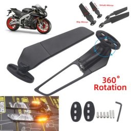 Rétroviseur rotatif réglable pour moto rétroviseur aile de vent modifiée adapté pour Aprilia