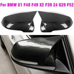 Couvercle de rétroviseur noir brillant en fibre de carbone rétroviseur latéral pour BMW bronchF48