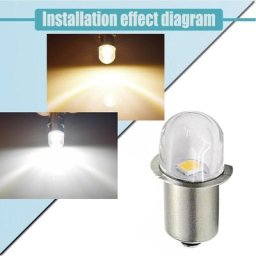 P13.5S Store 2 Store-Lampe Miniature à 3 LED DC 3V 4.5V 6V 12V 18V 1SMD Blanc Chaud pour Lampe de