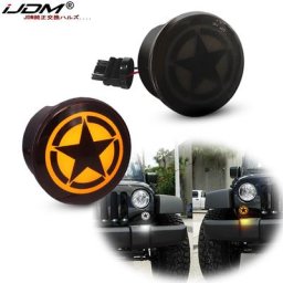 IJDM-Feux de jour et clignotants crochet ambre blanc logo étoile de la route Jeep Wrangler