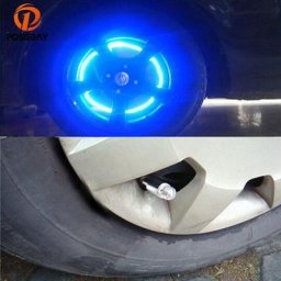 POSSBAY – bouchons de Valve de pneu de voiture universel LED bleue