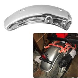 Garde-boue arrière de moto en acier inoxydable garde-boue fusées éclairantes garde-boue