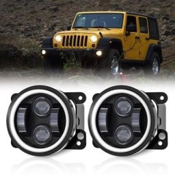 Feu antibrouillard arrière étanche pour Jeep Wrangler 4 pouces feux de route haut et bas 200W