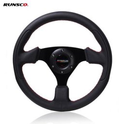 Volant plat en cuir pour jeu de course SIM cadre en aluminium dérive 6061-T6 13 pouces 330mm