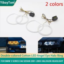 Kit d'anneau Halo œil d'ange LED en coton SMD 131mm + 146mm phare halogène sans projecteur pour