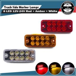 Indicateur de feu latéral 8 LED 12V 24V feu de signalisation latéral feu arrière indicateur de