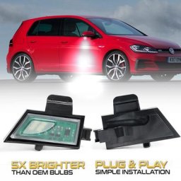 No Brave Car LED Side Under Mirror Puddle Light Volkswagen VW Golf 7 MK7 Variant GTI R20