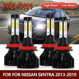 Kit d'ampoules de phares de voiture pour Nissan Sentra 4 pièces LED H11 H9 H8 haute et basse