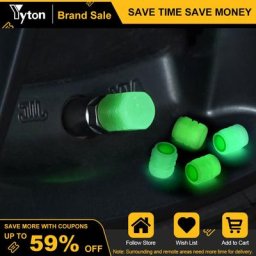 Yyton – lot de 4 bouchons de Valve de pneu lumineux couvercle universel de tige de roue de voiture