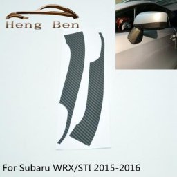 Autocollants de miroir latéral en Fiber de carbone 1 paire pour Subaru WRX / STI 2015 – 2016