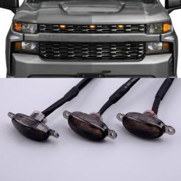 Garniture de calandre avant LED pour voiture lentille fumée adaptée pour Chevrolet Silverado 1500