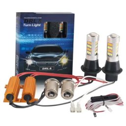 2 feux de jour et clignotants avant tout-en-un 12v T20 7440 W21W WY21W 1156 P21W PY21W BAU15S 50W