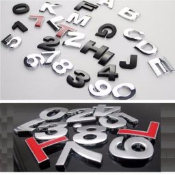 Emblèmes de badges de véhicule automobile lettres de bricolage numéro A à Z 0-9 garde-boue de