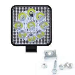 Feux antibrouillard LED carrés pour véhicule tout-terrain 27W ampoule pour véhicule camion