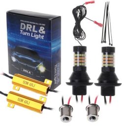 Kit de clignotants à 96 LED BAU15S 3014 50W 2 pièces double couleur commutateur DRL