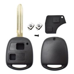 Coque de clé télécommande à 2 boutons pour Toyota RAV4 Yaris Prado Corolla Land Cruiser Previa Echo