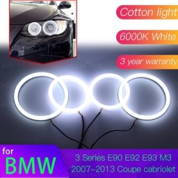 Kit Angel Eyes 6000L Anneau Lumineux Halo Blanc en Coton pour BMW Série 3 E90 E92 E93 M3 2007-2013