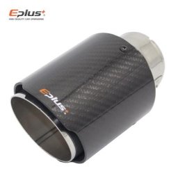 EPLUS-Embout de silencieux universel en carbone brillant pour voiture système d'accès droit acier