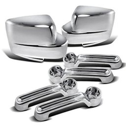 Couvercle de miroir ABS chromé Triple + poignées de porte chromées pour Jeep Liberty 08-13