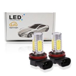 Night Knight-Phare antibrouillard LED multicolore pour voiture puce COB H7 H4 H1 H3 H11 7.5