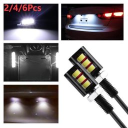 Lampes LED 5730 SMD pour plaque d'immatriculation de voiture et moto 2/4/6 pièces ampoules à vis