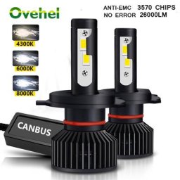 OVEHEL-Ampoule LED Turbo pour Voiture H7 Canbus 26000LM 110W H1 H4 H8 H11 9005 9006 Hb3