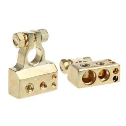 Terminal de batterie de voiture plaqué or 2 pièces positif nagatif F 0/1 2 4 8 AWG outil