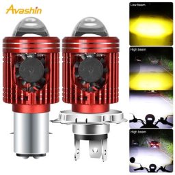 Ampoule de phare de Moto LED H4/H6 12V 10000lm feux antibrouillard lentille CSP blanc jaune