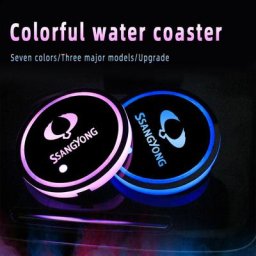 Logo de voiture USB coloré pour SsangYong Actyon Lester Hengyu lumière LED escales tasse Shoous