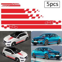 5 pc autocollants latéraux de voiture envelopper les rayures de course pour Audi Ford BMW Toyota