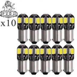BA9S-Ampoule LED 12V T4 W 5630 8-SMD 6500K 380 Lumen Lumière Blanche pour Moto et Voiture 10