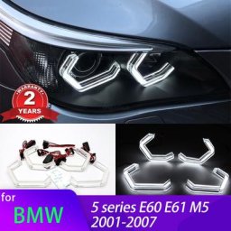 M4 Style Emblématique Blanc LED Cristal D'oeil D'ange Pour BMW série 5 E60 E61 520i 525i 530i 540i