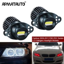 Marqueur yeux d'ange LED 40w Canbus sans erreur 2 pièces pour BMW E90 E91 328i 335i 2009 – 2011