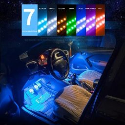 Lampe de pied de voiture à LED lumière ambiante RVB application USB télécommande sans fil