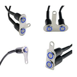 Pédale électrique modifiée avec lumière LED bleue support en acier inoxydable interrupteur de
