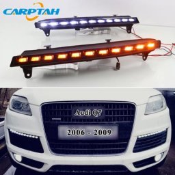 Enquêter de jour à LED pour Audi Q7 feu de pare-chocs avant clignotant jaune Plug and Play 12V