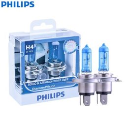 Philips Diamond Vision – phare halogène de voiture faisceau Hi/lo 9003 HB2 H4 12V 60/55W P43t