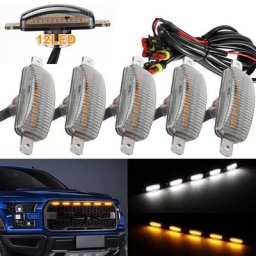 Lumière de calandre universelle à 12LED éclairage fumé ambre blanc œil d'aigle pour coffre de