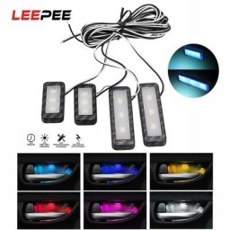 LEEPEE-Éclairage intérieur de voiture à LED lumières décoratives universel auto escales lampe