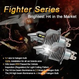 GX – ampoule LED de chasse H4 12V 24V 6500K 5800lm faisceau blanc haut et bas lampe de chasse
