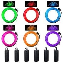 Câble métallique Shoous EL avec contrôleur lampe d'ambiance de voiture lumières clignotantes