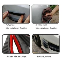 Becquet de voiture en Fiber de carbone noir 4 pièces/ensemble accessoire de menton pour pare-choc