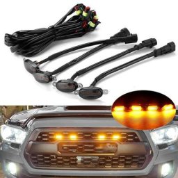 Feux de calandre à LED jaune feux de voiture faisceau de câbles modifié pour véhicule feux de