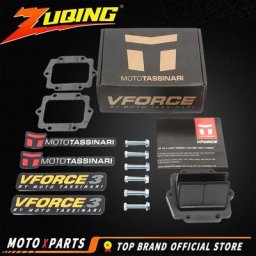 Ensemble de Clapets de Moto V-Force 3 V313A Admission en Fibre de Carbone pour Kawasaki KDX 200