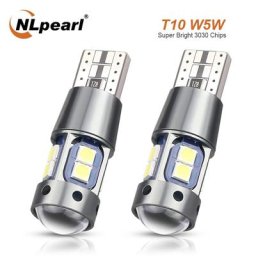 NLpearl 2x lampe de signalisation T10 W5W Led Canbus ampoule 12V 10SMD 3030 puces W5W LED 168 194