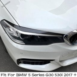 Garniture de couverture de phare avant en Fiber de carbone pour BMW série 5 G30 530I 2017 – 2021