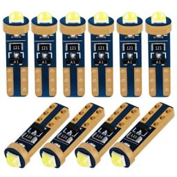 10 pièces T5 W1.2W W3W 74 509T Super lumineux Cree puce voiture intérieur lumière LED Canbus Auto